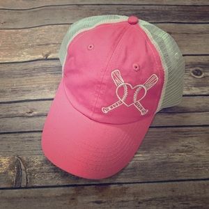 Heart Baseball Bat Embroidered Hat
